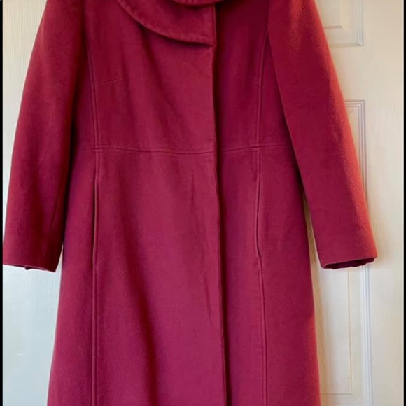Magenta wool coat size 12 - Picture 2 of 4